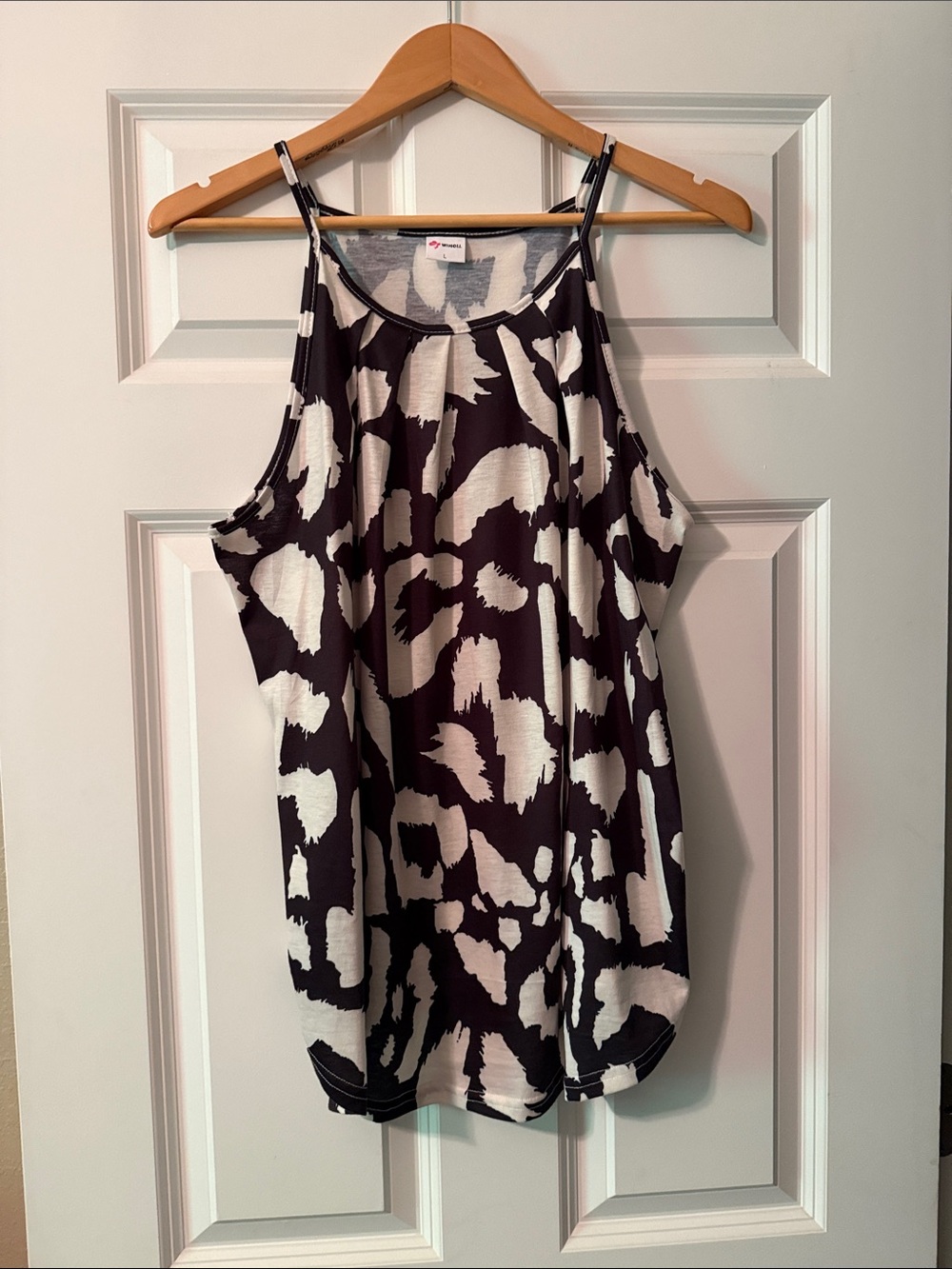 Black and White Printed Women's Halter Cami